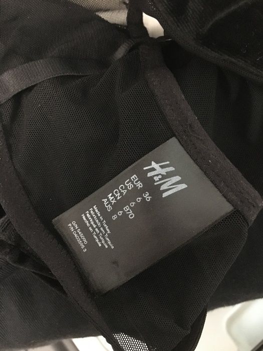 Aksamitny welurowy top biustonosz H&M 36 Nowy