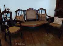 Conjunto de sofá,antigo, de sofá de palhinha