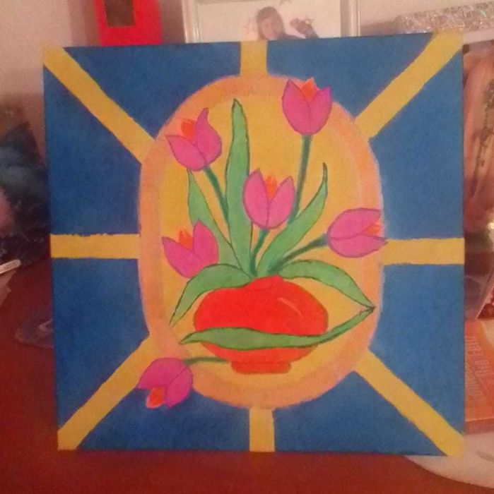 Quadros pintados de tintas acrílicas todos à mão