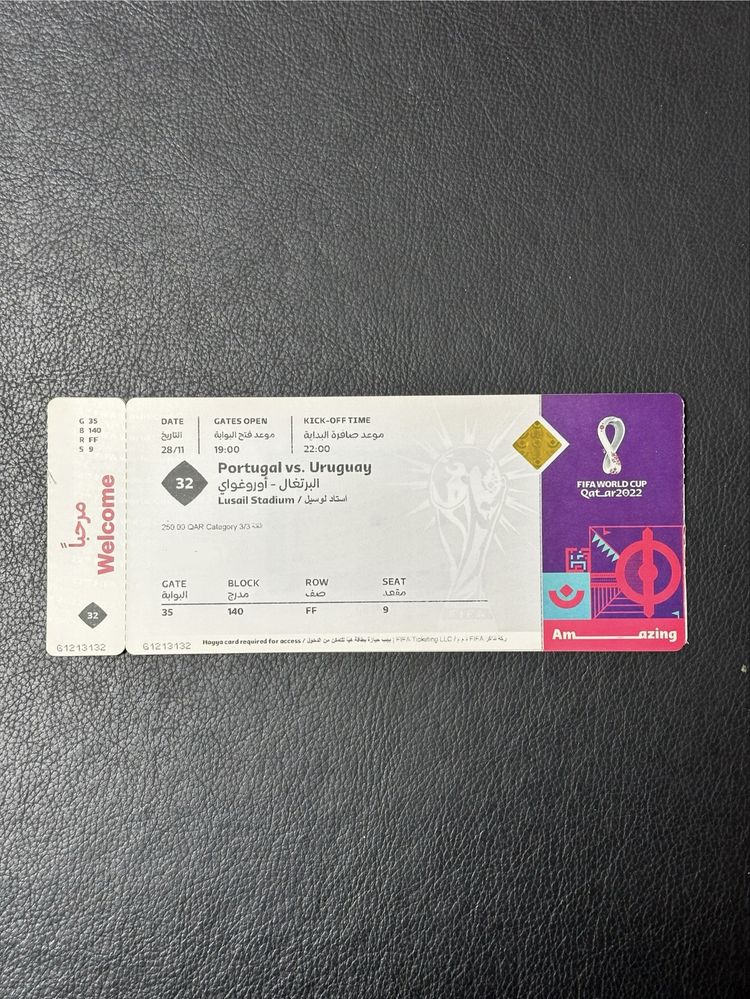 Bilhete Portugal x Uruguai World cup Qatar 2022