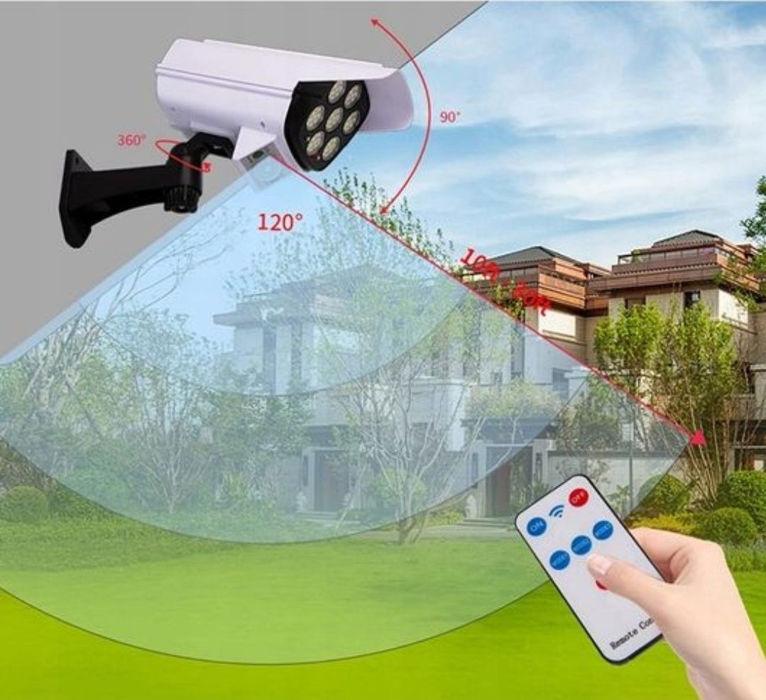 Lampa solarna Led Atrapa Kamera. Czujnik ruchu/zmierzchu. Zewnętrzna