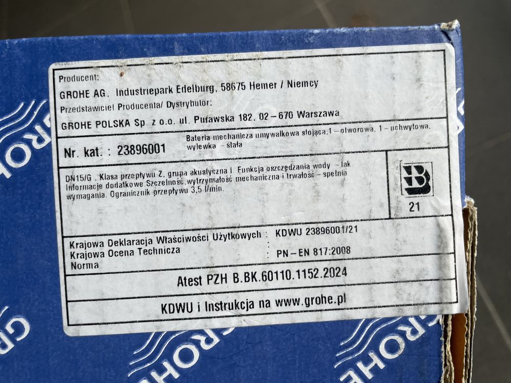 Bateria Grohe umywalkowa