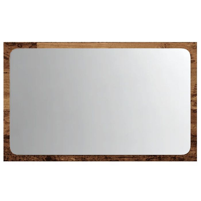 vidaXL Lustro łazienkowe z LED, stare drewno, 60x8,5x38 cm