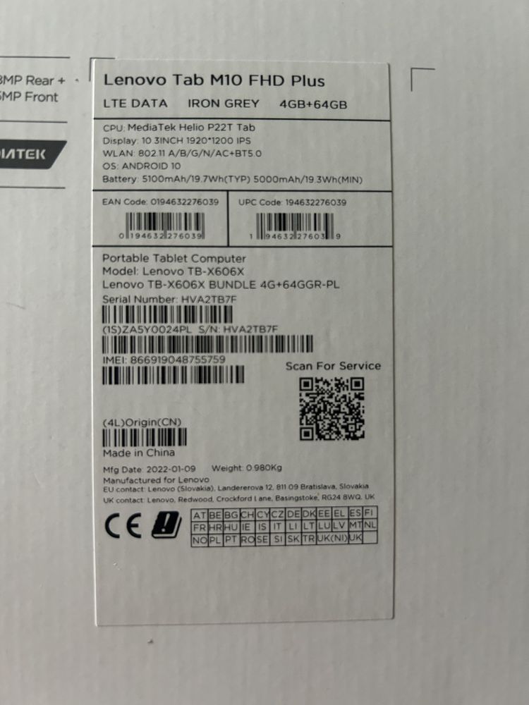Tablet lenovo M10