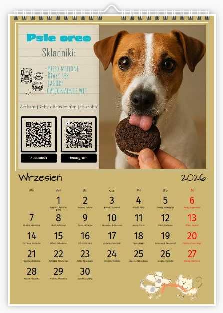 Psiebambetle Kalendarz A3 z przepisami na domowe psie smaczki