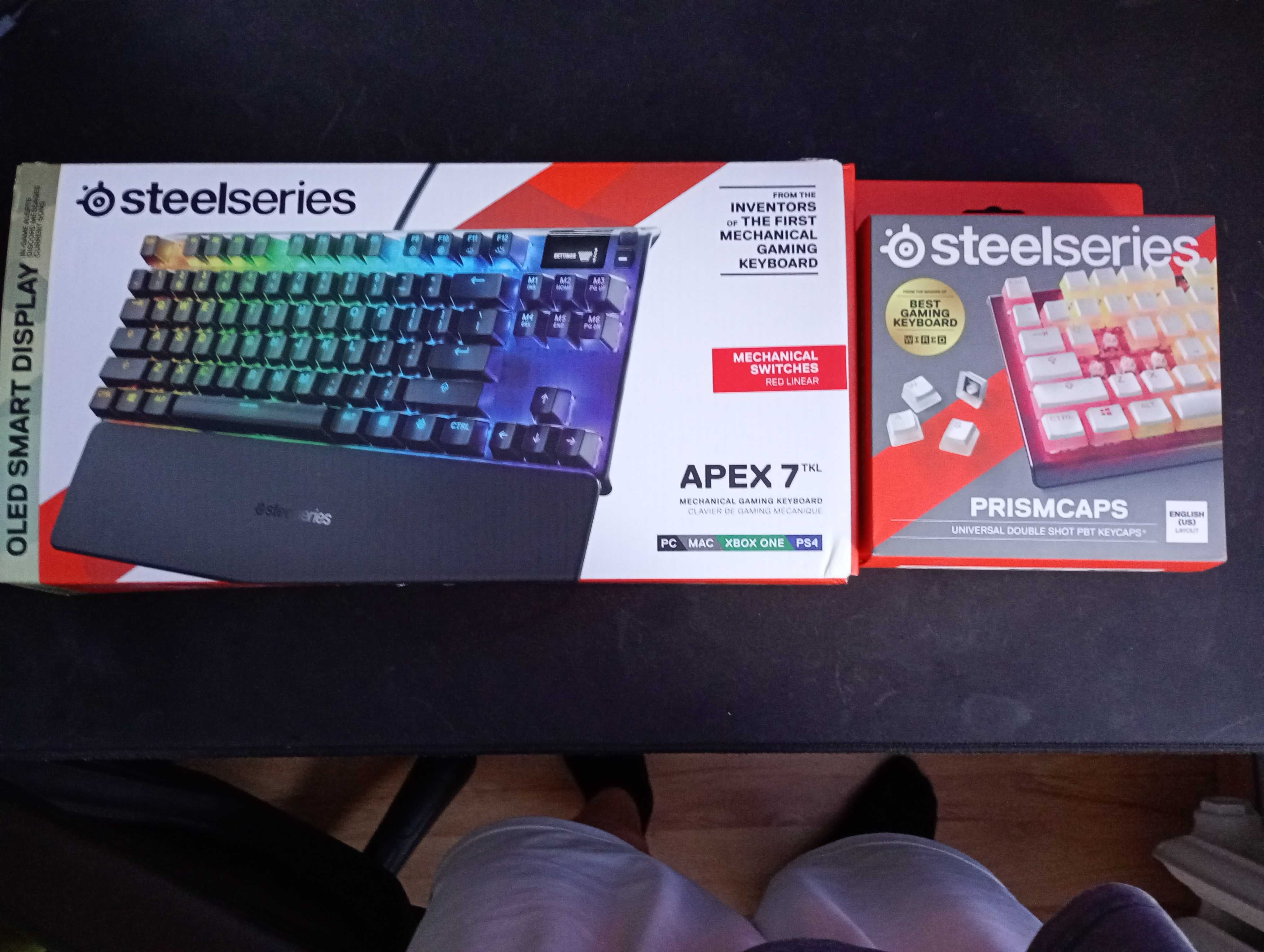 Klawiatura Apex 7 Tkl Red Switches Black + Pudding White keycaps