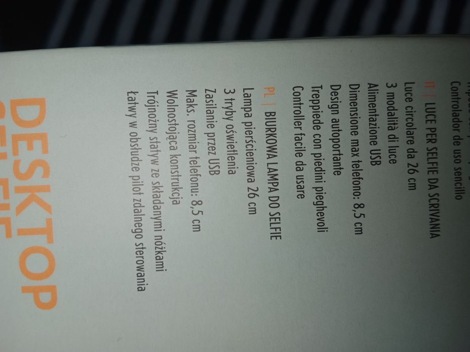 Lampa pierścieniowa do selfie