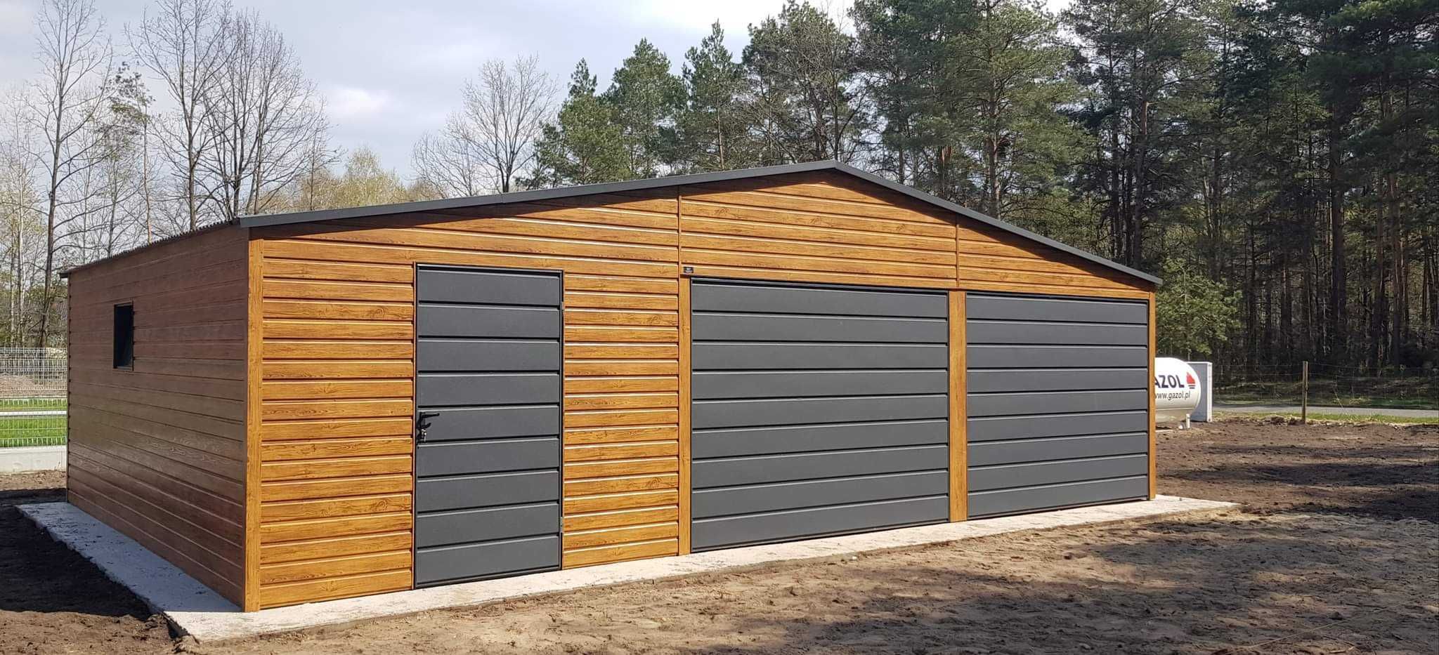 Nowoczesny Garaż blaszany drewnopodobny 9x6profil 6x6 6x5 5x5 4x6