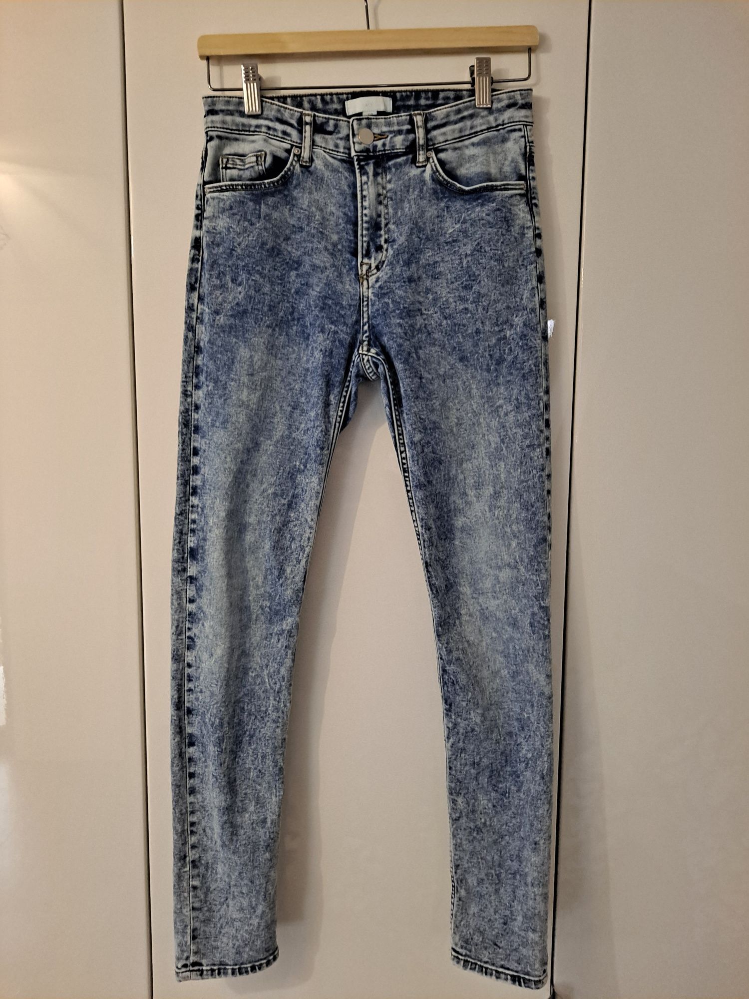 H&M jeansy, dżinsy, spodnie marmurkowe, rozmiar S 36