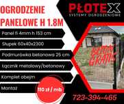 PROMOCJA Ogrodzenie 1.8m z MONTAŻEM