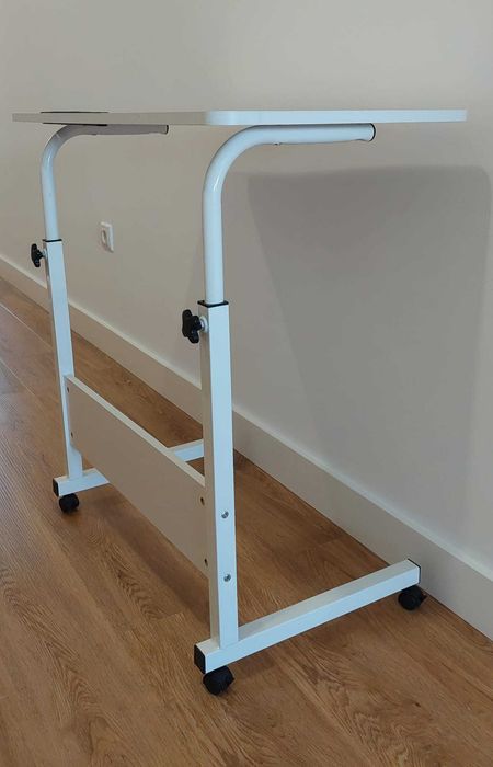 Mesa para computador portátil e altura ajustável (80 × 40 cm, branco)