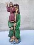 Św.Krzysztof,drewniana figura,sygnowana,z lat 70