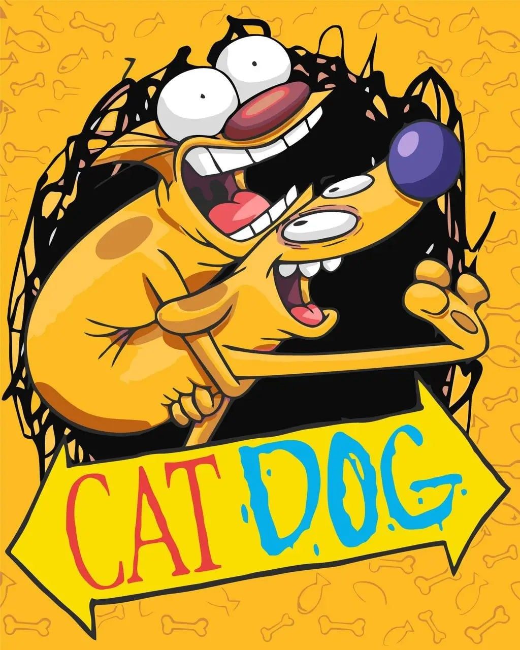 Картини за номерами Labubu, Catdog