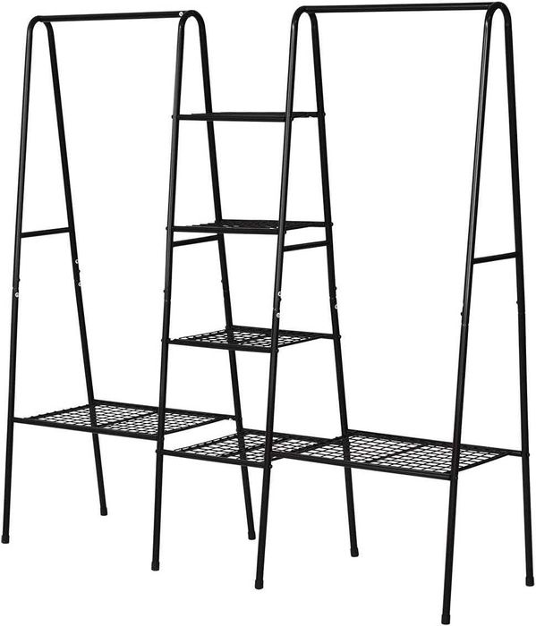 Cabide roupa e sapateira metal [BRANCO ou PRETO] 153x152x45,5cm - NOVO