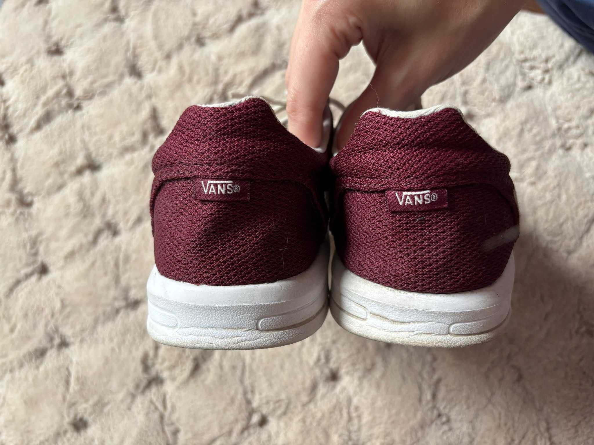Bordowe buty trampki tenisówki Vans sneakersy na siłownię na co dzień