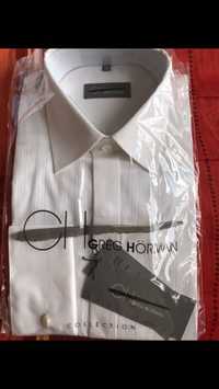 Фирменная белая рубашка на подростка р 39 Greg horman под запонки