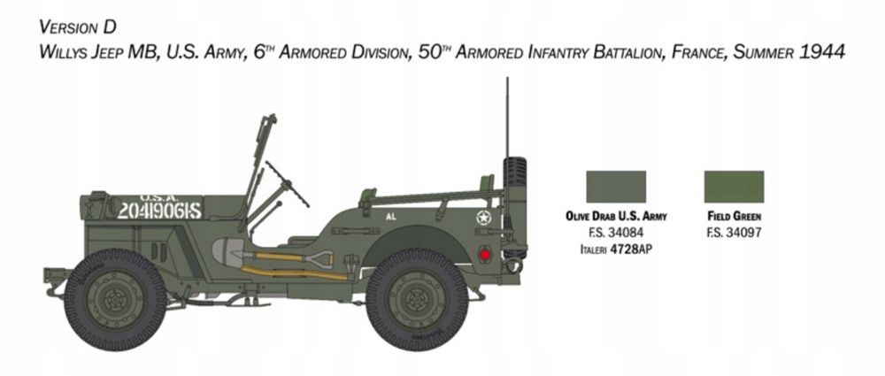Willys Jeep MB 80th  model Italeri 3635