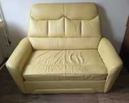 Sofa skórzana, rozkladana, 2-osobowa