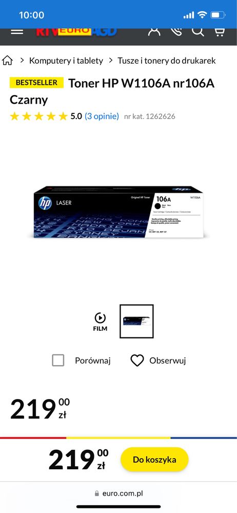 Hp toner 106a nowy oryginalny