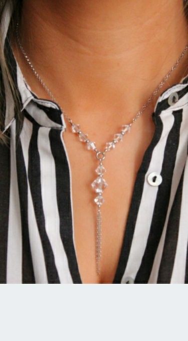 Naszyjnik kolia Swarovski srebro ślubny