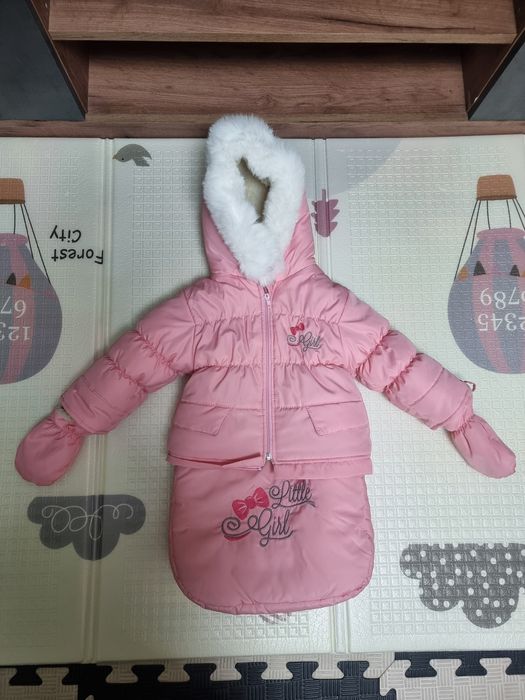 Зимний комбинезон на овчине 3в1, (от 0-2х лет)