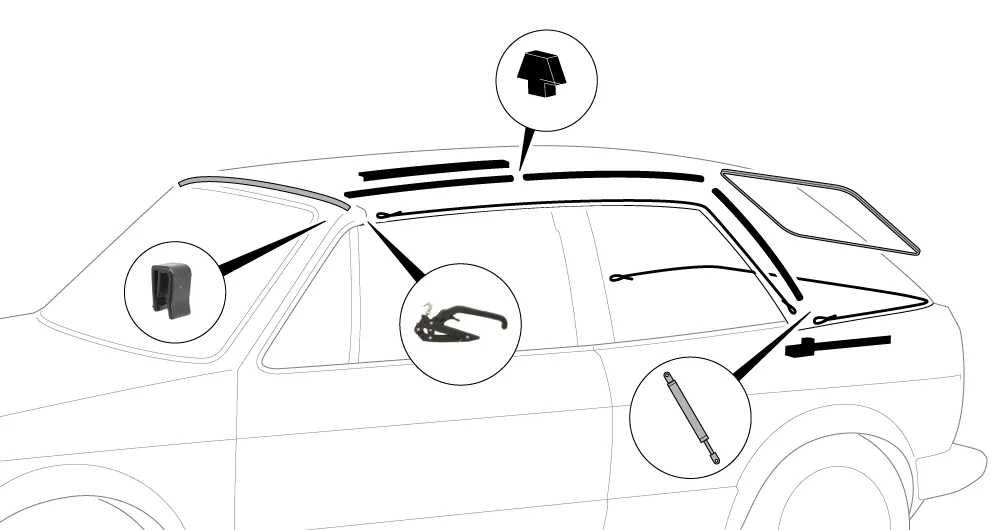 Vw Golf Cabriolet - Puxador para fecho de capota + alça suporte mão