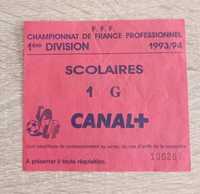 Stary bilet na mecz ligi francuskiej