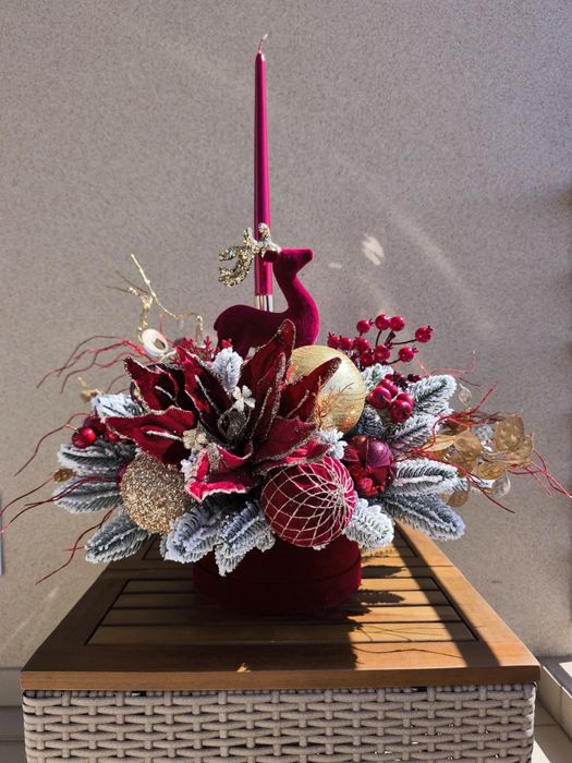 Decoração de Natal artesanal - Centro de mesa