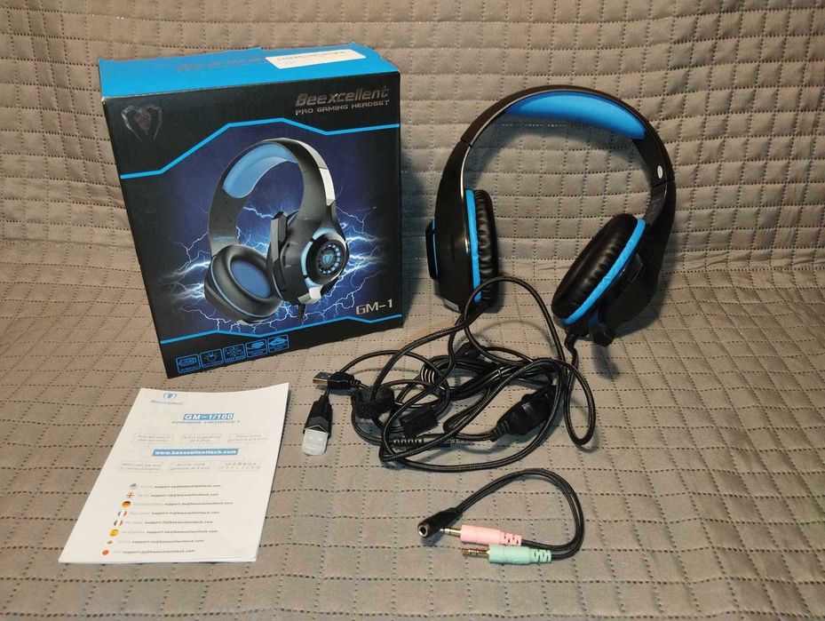 Słuchawki - BEEXCELLENT GM-1 - Czarno-Niebieskie