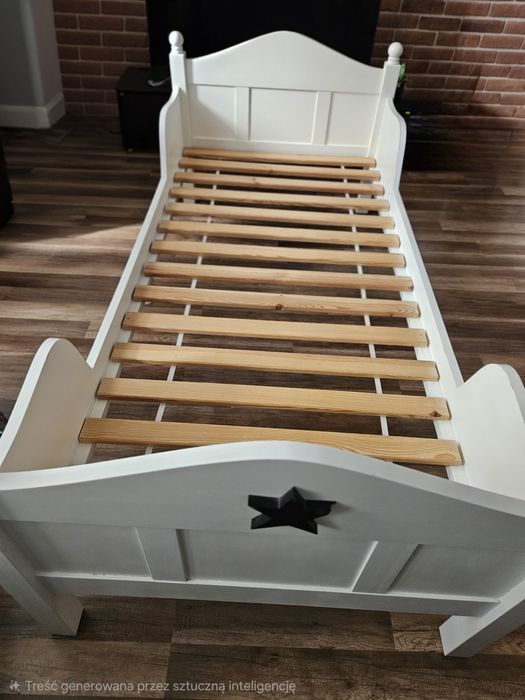 Łóżko dziecięce białe lite drewno 190x90