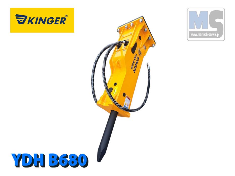 Młot hydrauliczny wyburzeniowy KINGER HB680 335kg do koparki GW 2 lata