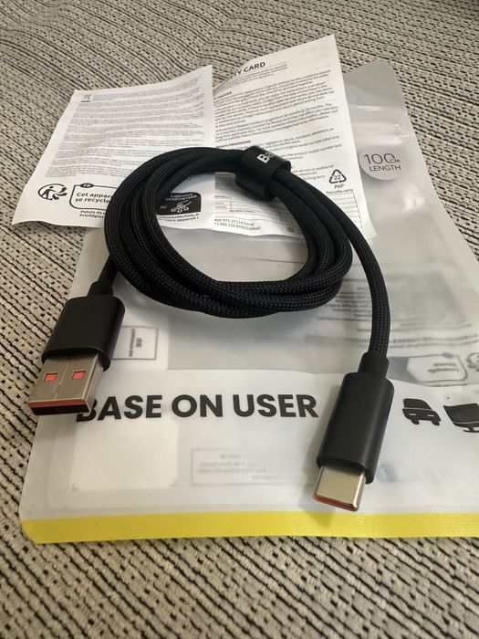 Зарядний кабель / провод Baseus USB-A Type-C 100w 6 А 480 Мб/с