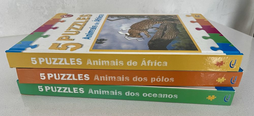 3 livros - 5 puzzles Animais