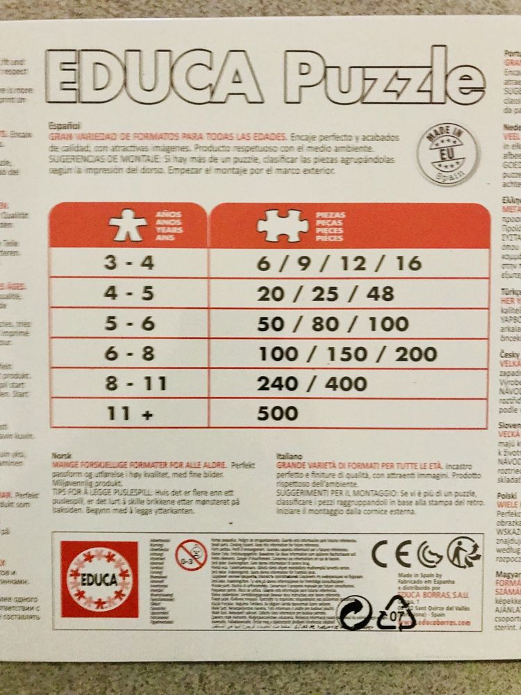 NOVO - Pack Dois Puzzles Cinderela de 100 peças cada  (ainda embalado)