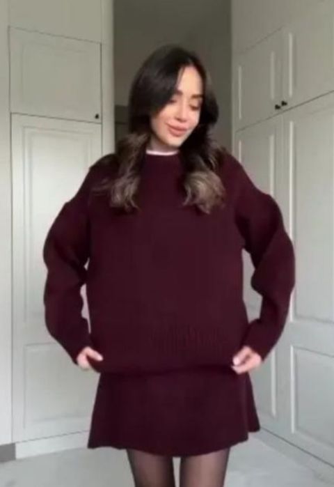 Костюм зі спідницею,бордо