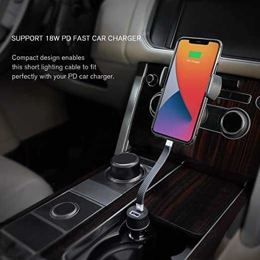 mytysun Krótki kabel do Iphone Ipad Lightning typu C certyfikat MFi
