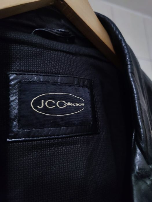 kurtka skórzana czarna vintage JC Collection skóra elegancka Black XXL