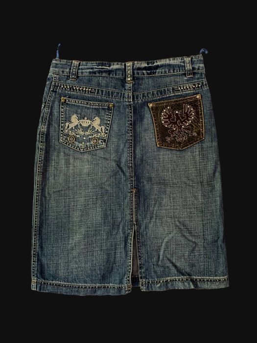 Джинсова спідниця y2k гранж ковбой вінтаж