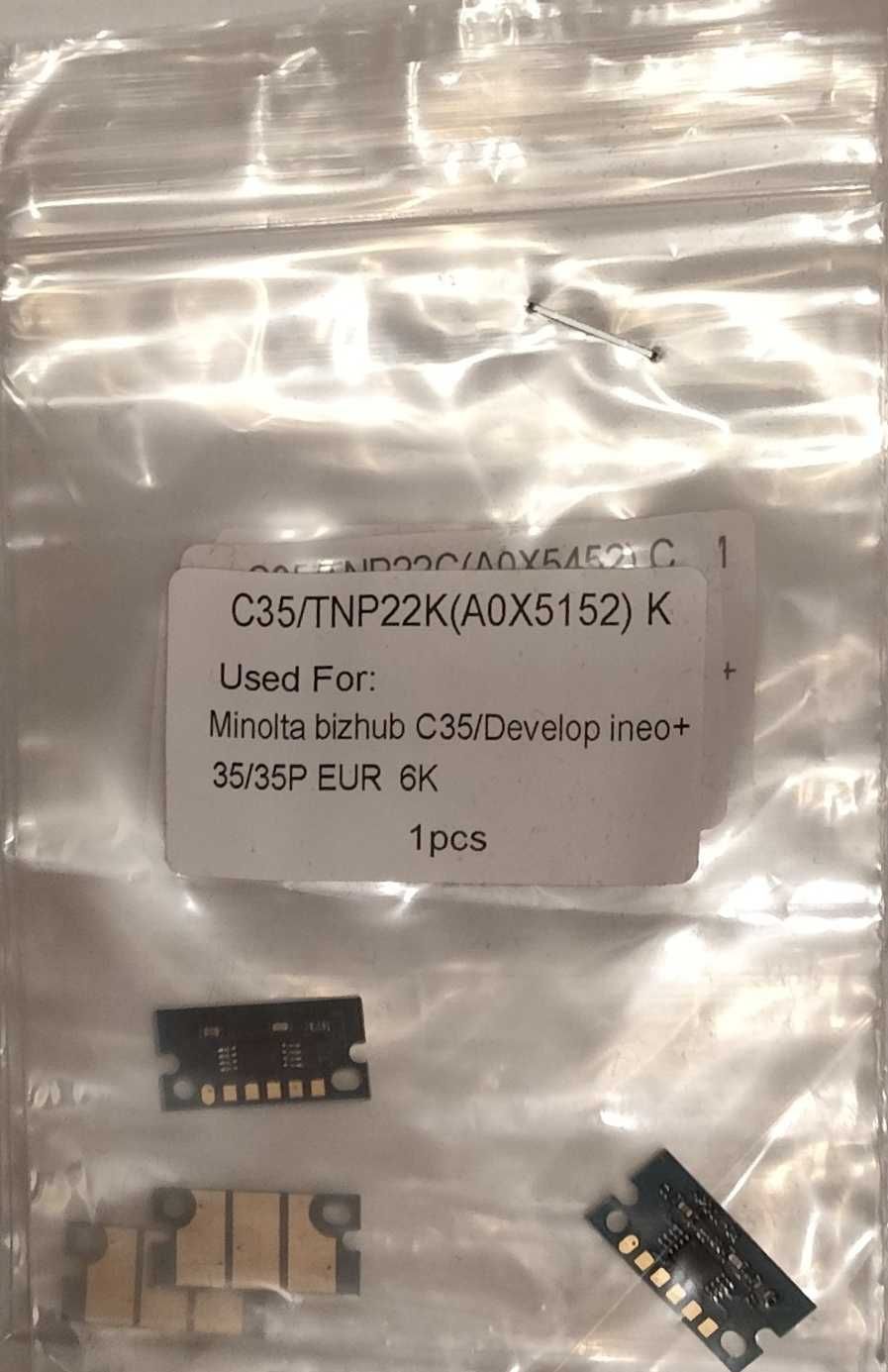 Konica Minolta Bizhub C35 C35P chipy zliczające zestaw 4 szt.