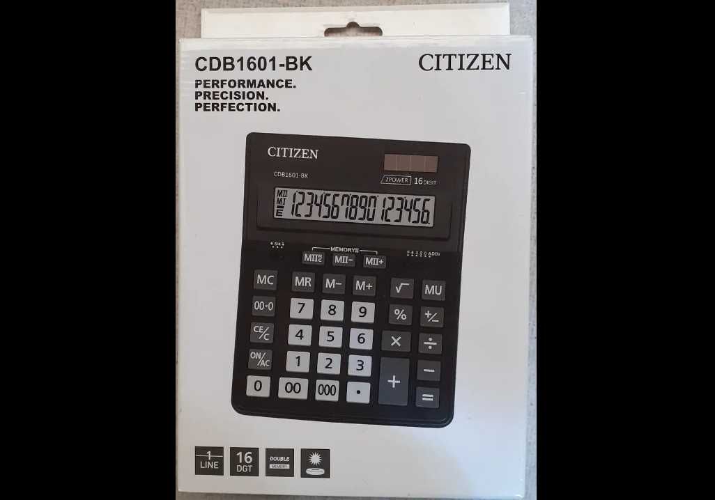 Калькулятор НОВЫЙ большой! , 16 цифр , CITIZEN CDB1601-BK