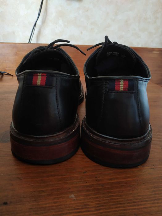 Мужские кожаные черные туфли Thomas Partridge броги 46 размер (31 см)