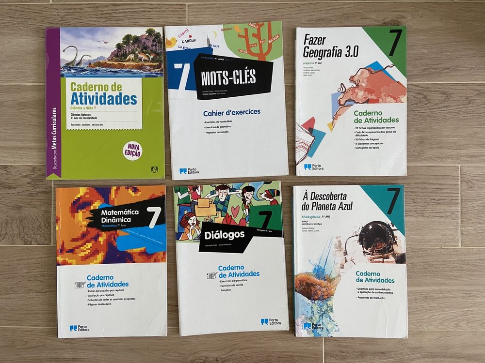 Livros de exercicios / cadernos de atividades do 6, 7 e 8 ano