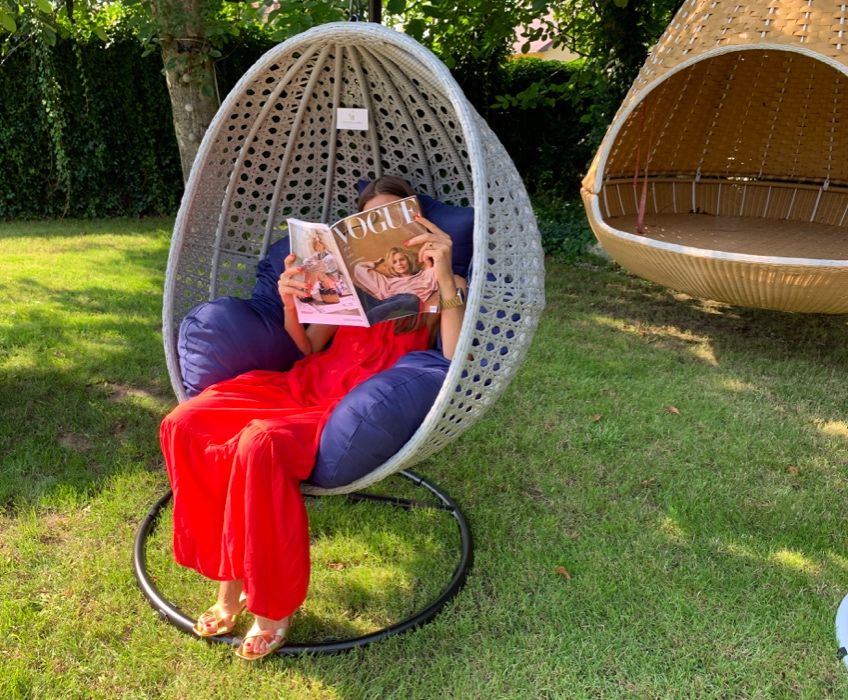 JAMAJKA XL bujak kosz kokon szary fotel wiszący taras