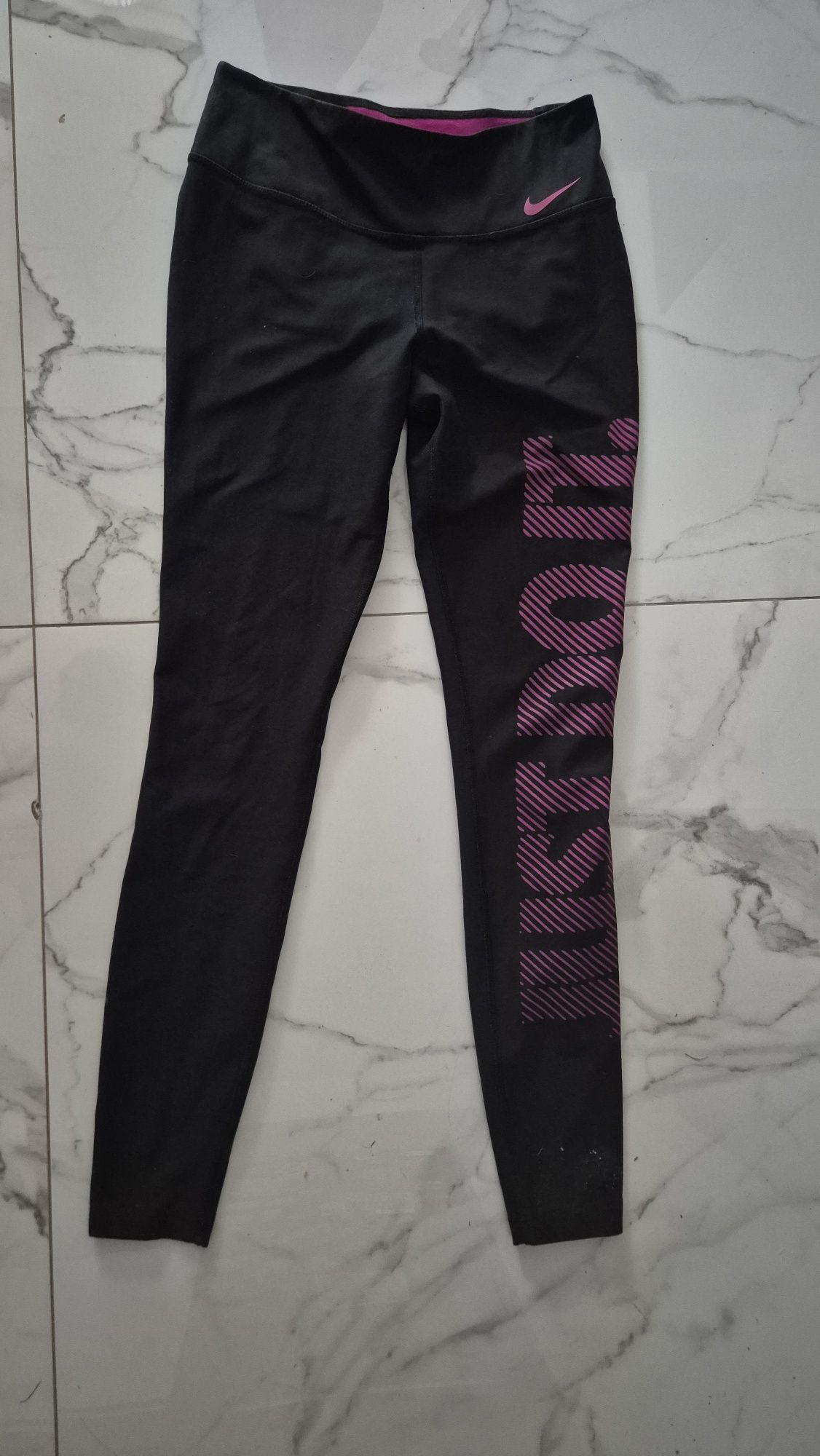 Legginsy nike czarno różowe