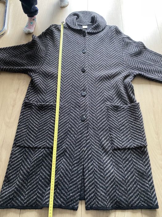 Płaszcz wełniany kardigan sweter 46/48