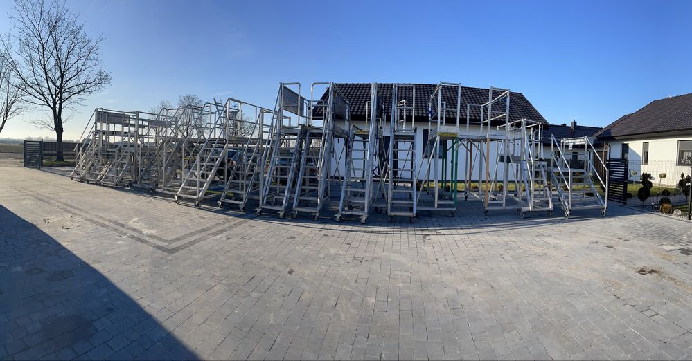 Podest jezdny aluminiowy. Rampa, drabina magazynowa. Platforma.