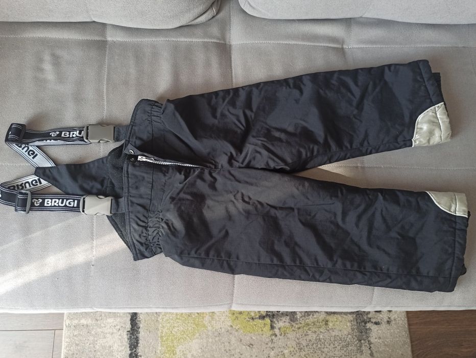 Spodnie narciarskie, zimowe, brugi, r. 92/98, chłopięce, czarne