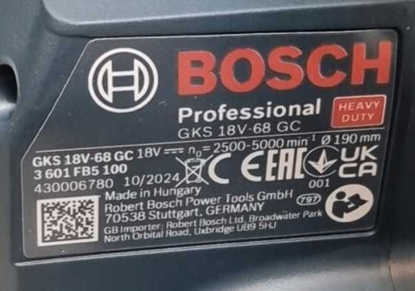 Akumulatorowa pilarka tarczowa BITURBO Bosch Professional GKS 18V-68 C