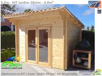 Casa madeira KIT MICRO 28mm Eco 3x2 m- Coberta 9m²