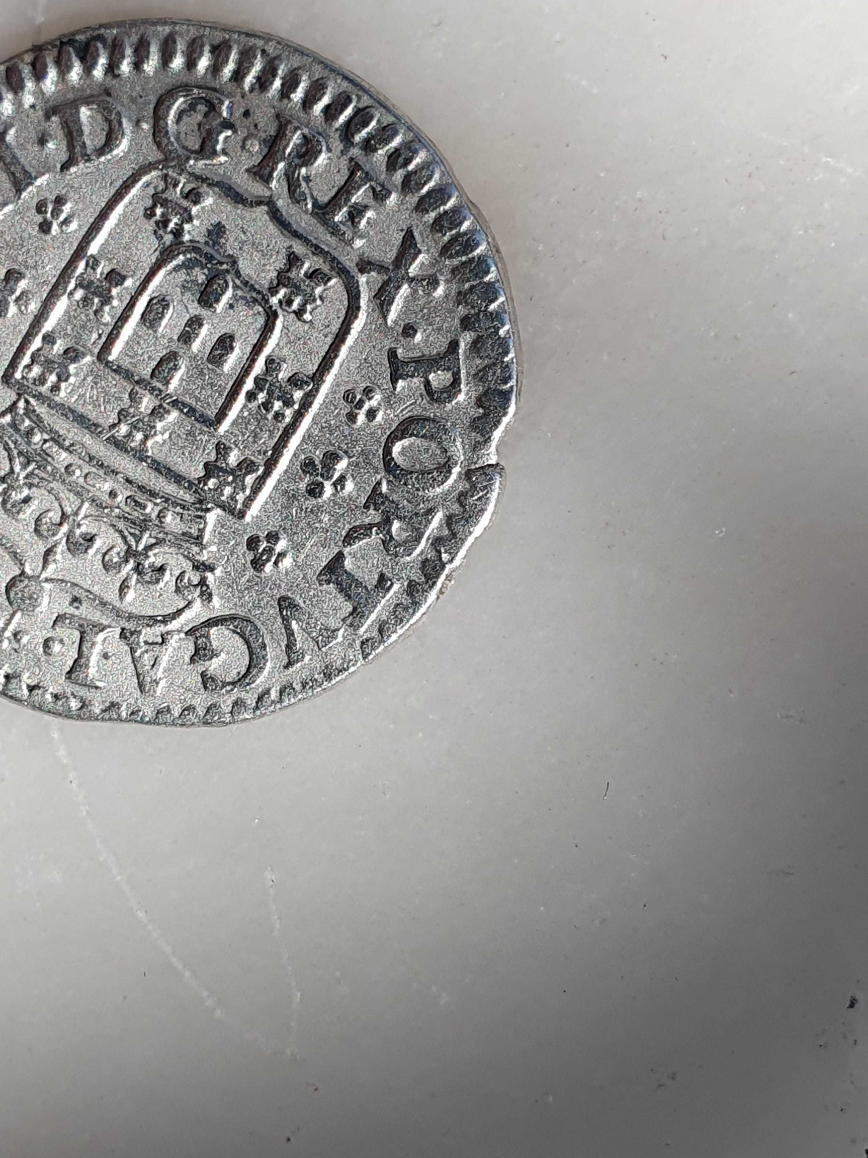 Moeda D. Pedro II - 1/2 Tostão (50 Reis) - Portugal - 1683
